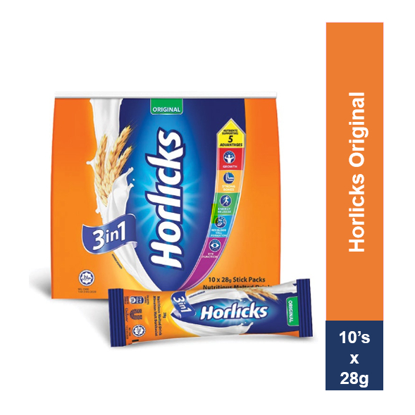 [Malaysia Import] Horlicks 3in1 Original Nutritious Malted Drink (10s x ...