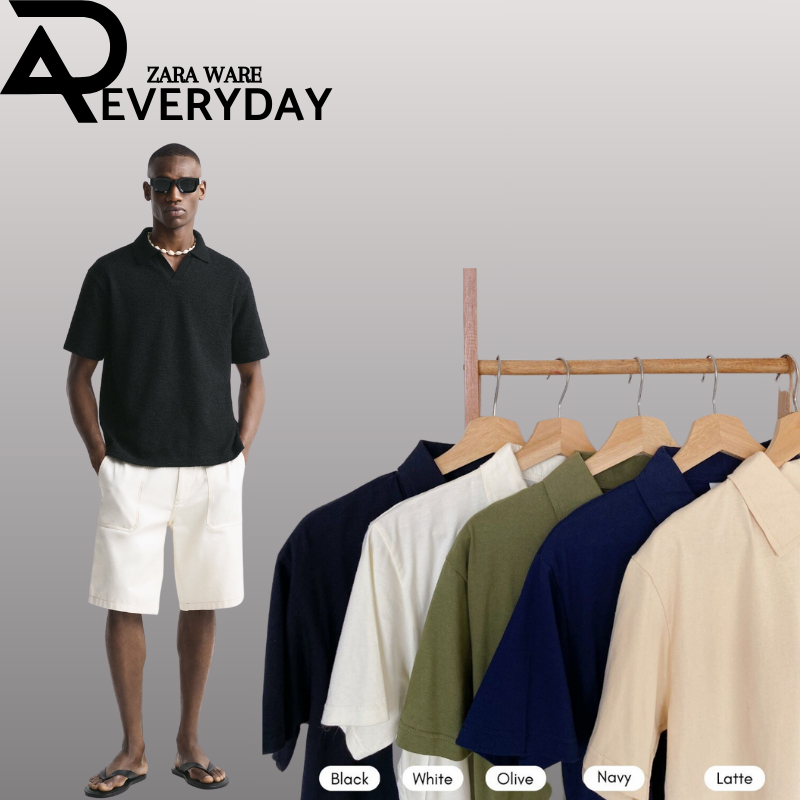 Men's waffle sale knit polo shirt