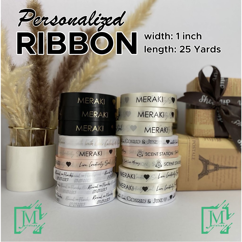 Set 2 - Customized Satin Ribbon 1 Inch & 25 Yards for Gifts to Elevate ...