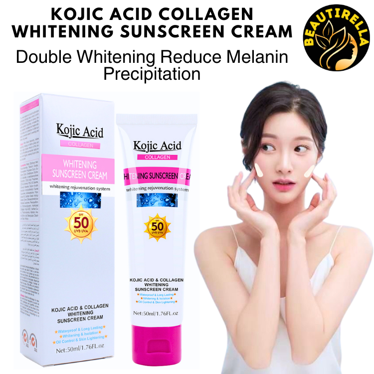 Kojic Acid Collagen Whitening Sunscreen Cream Uv Sunscreen Sun Protection Spf50 Skin Whitening 5898