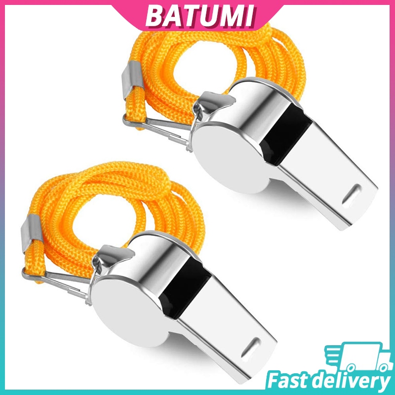 Stainless Steel Sports Referees Whistle With Lanyard For Basketball