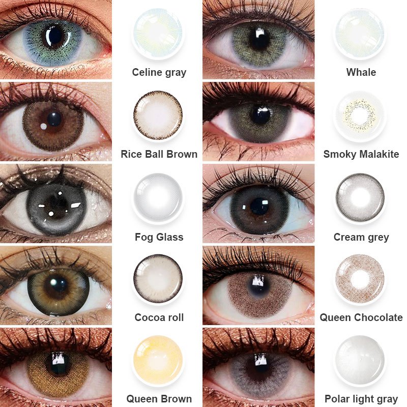 COD&Ready stock Smoky Big Eye Makeup Contact lens/2 PCS Soft Eye Colored Contact Lenses Yearly