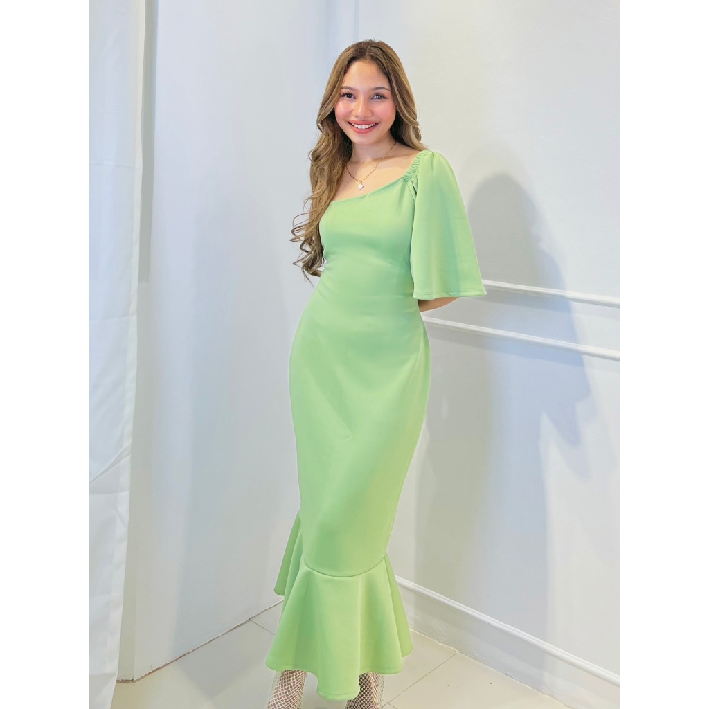 Sage Green Dresses Different Designs for SM all occasions Makapal ang
