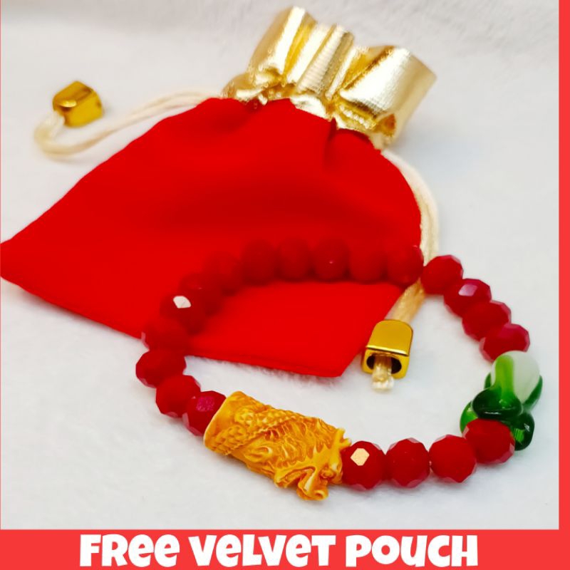 2024 year of the dragon lucky charm bracelet stretchable fashion accessories pechay gemstone