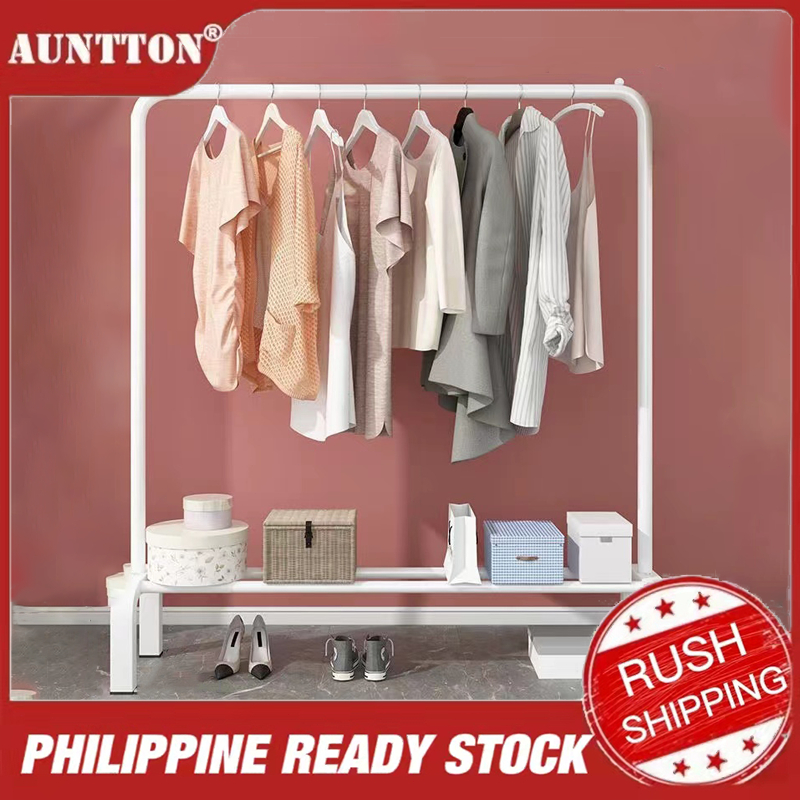 COD Bedroom Clothes Hanger Floor Drying Rack Single Rod Balcony Drying ...