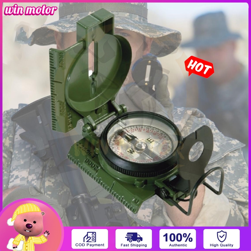 Lensatic Military Style Compass - Plastic Pocket Compass For Camping, Hiking, Survival, Army Style