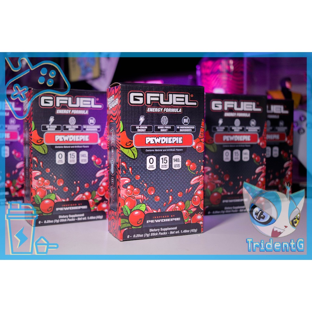 G Fuel PEWDIEPIE Stick packs Box Lingonberry Juice 6 servings (42g