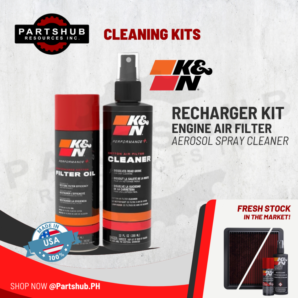 K&N CLEANING KIT 995000 RECHARGER KIT ENGINE AIR FILTER CLEANER, AEROSOL SPRAY Shopee Philippines