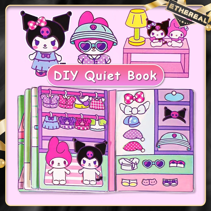 DIY Quiet Book Educational Puzzle Sticker Book Children Girls Handmade ...