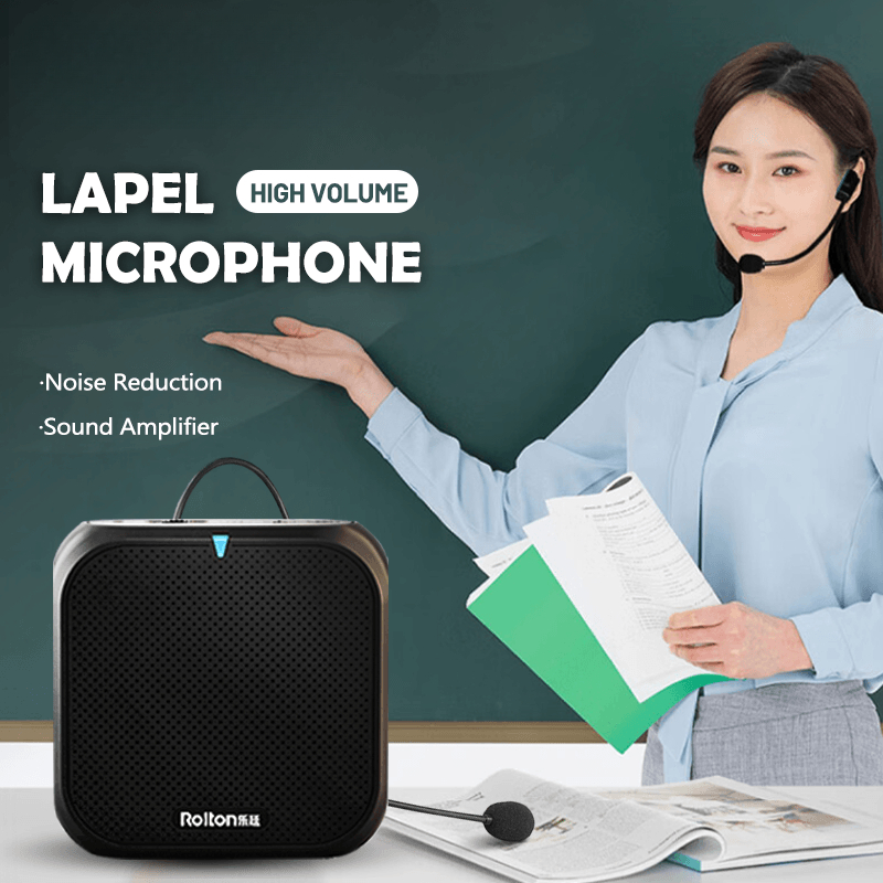 lapel microphone wireless for teaching with speaker rechargeable lapel with wireless microphone