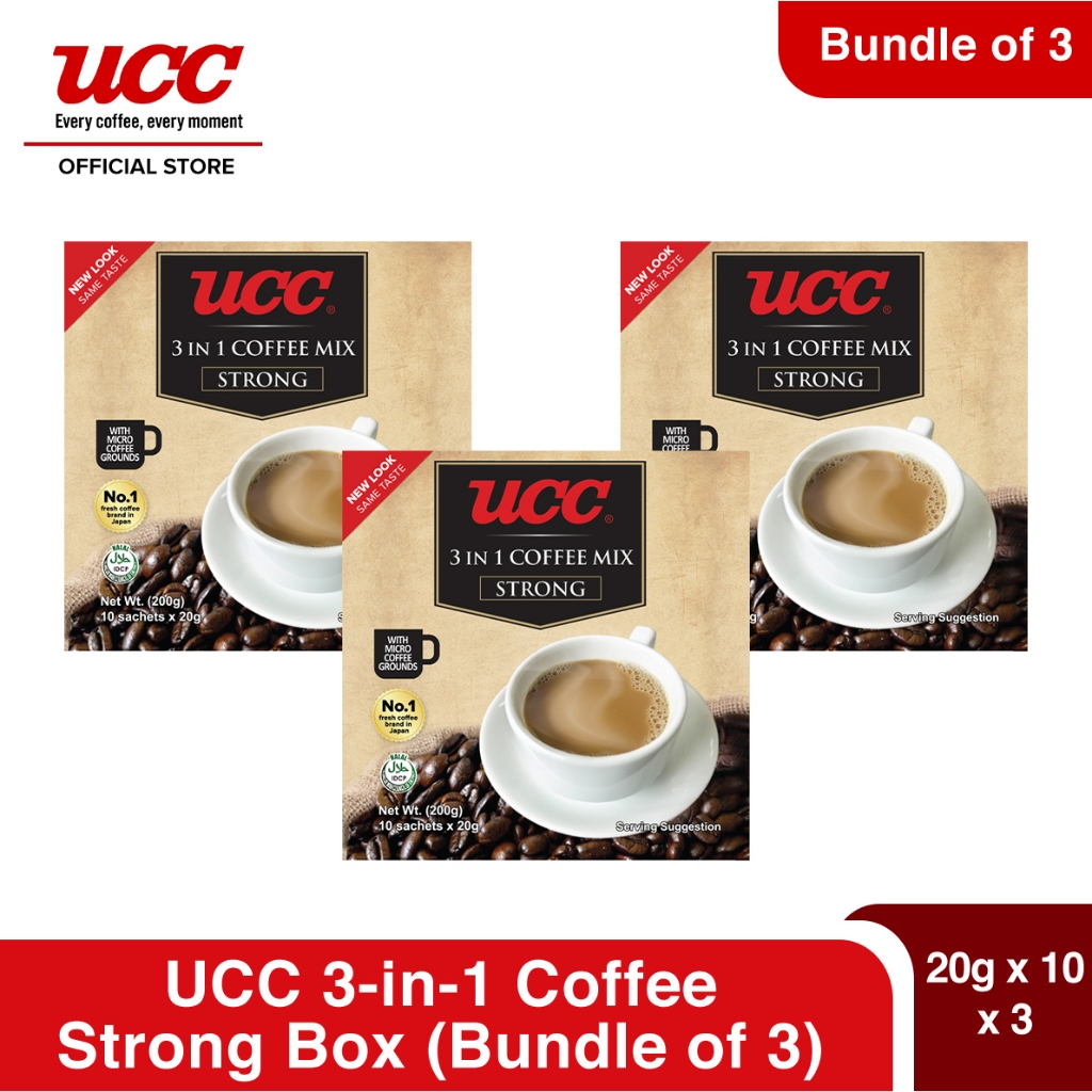 UCC 3-in-1 Coffee Strong Box 20g x 10 x 3 (Bundle of 3) | Shopee ...