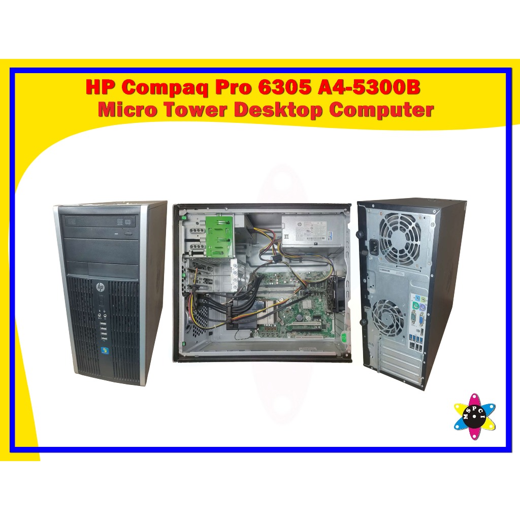 Desktop Computer HP Compaq Pro 6305 A4-5300BMicro Tower Desktop ...