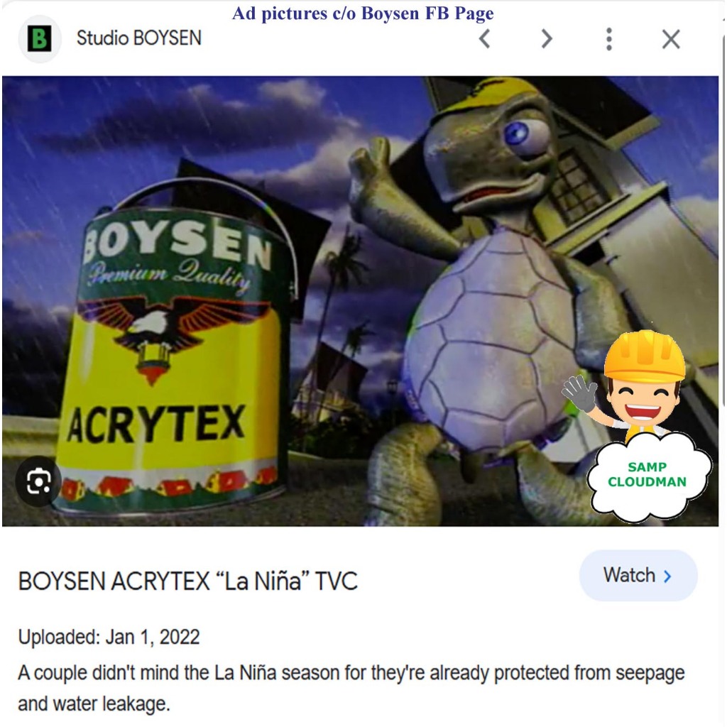 Boysen Acrytex Paints Acrylic Solvent Based Coating Water tight Repels ...