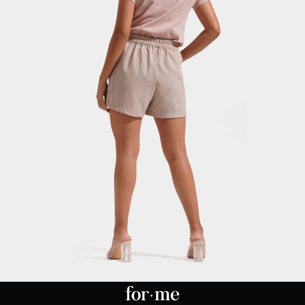 ForMe High Waisted Button Shorts for Women (Beige/Gray) | Shopee ...