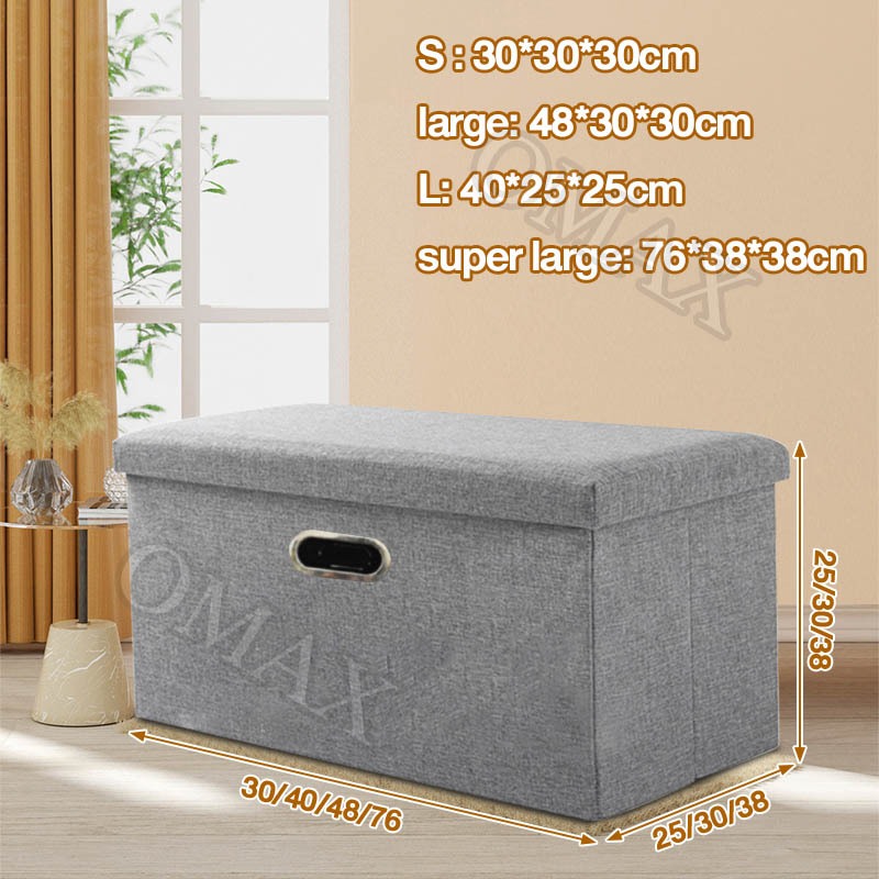 Omax Cotton and Linen Storage Stool Can Sit on Adult Sofa Stool ...