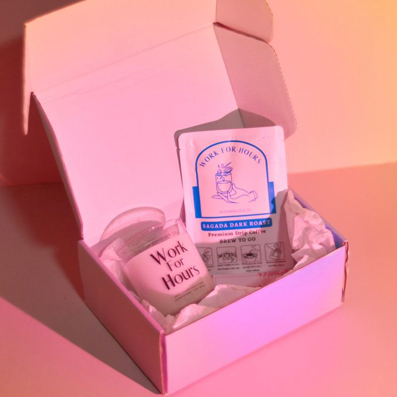 WORK FOR HOURS / WFH FRESH BAMBOO CANDLE AND DRIP COFFEE GIFT SET