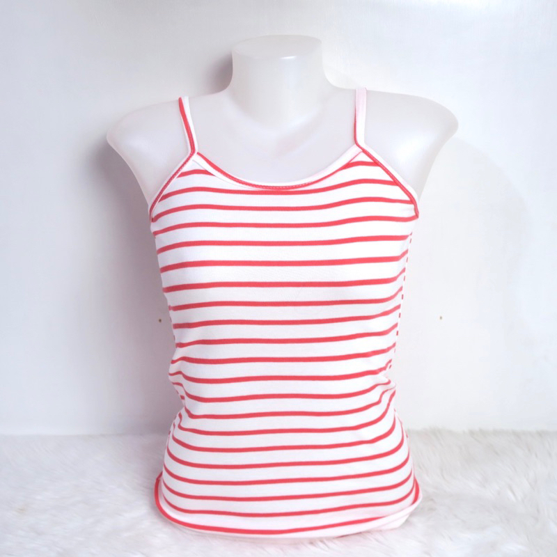 Spaghetti Strap Sando Spag Plain And Stripes |Cotton Knitted| Fits S to ...