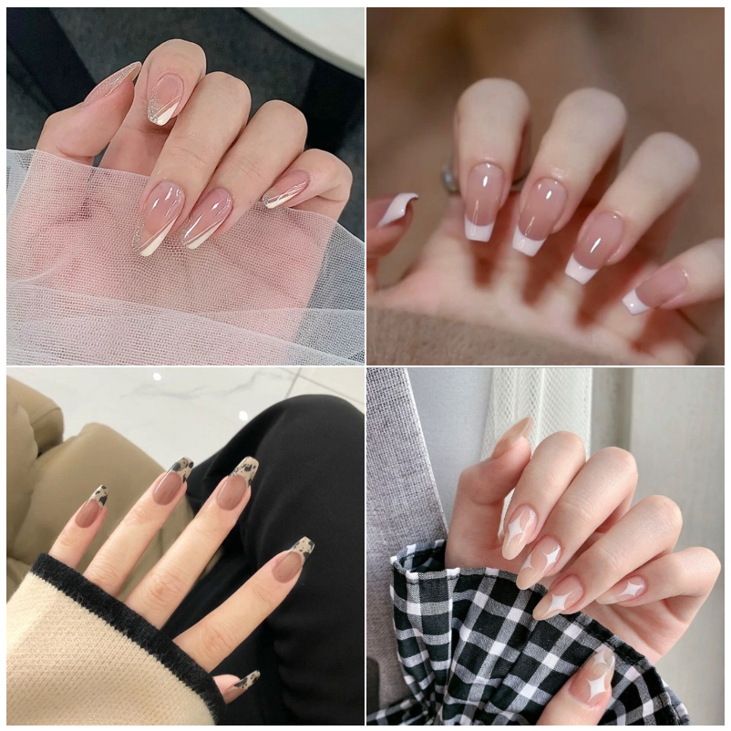 Product image 【FREE GLUE】2024 Trend 24Pcs Fake Nails French Ballerina Fake Nail Long Nail Fake Nails Set With Glue 1