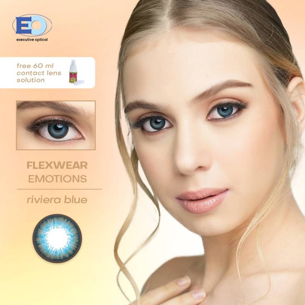 EO Flexwear Emotions Riviera Blue Graded Blue Contact Lenses with