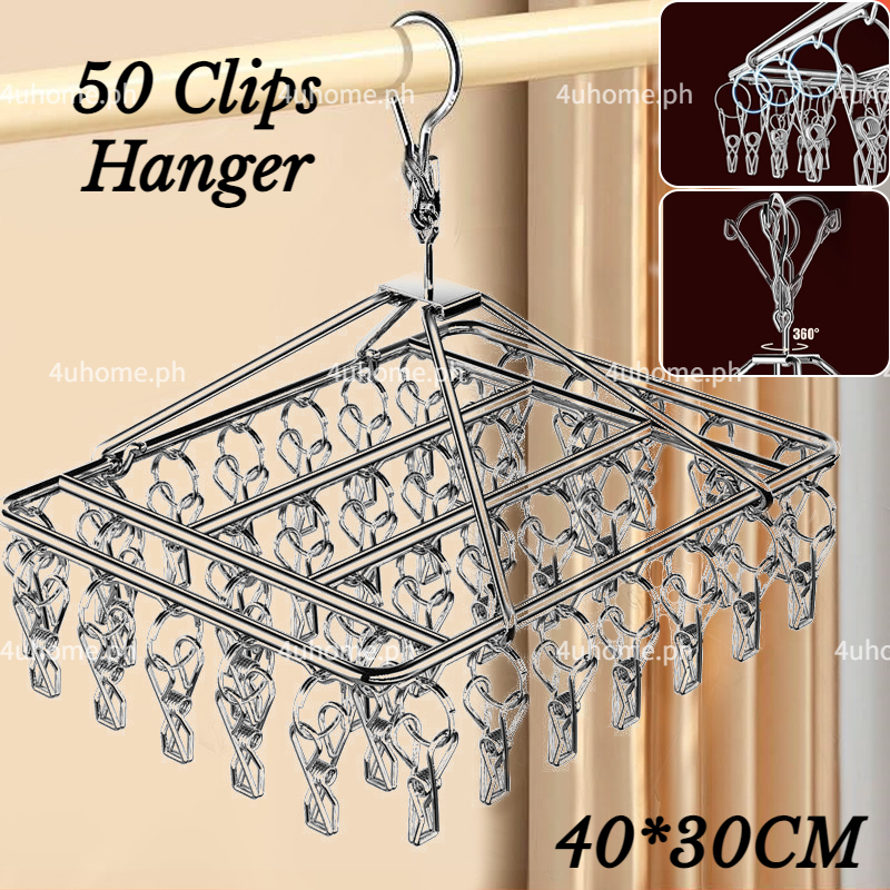 50/40/30 Clips Drying Racks Hanger Stainless Steel Clothes Hanger Clips