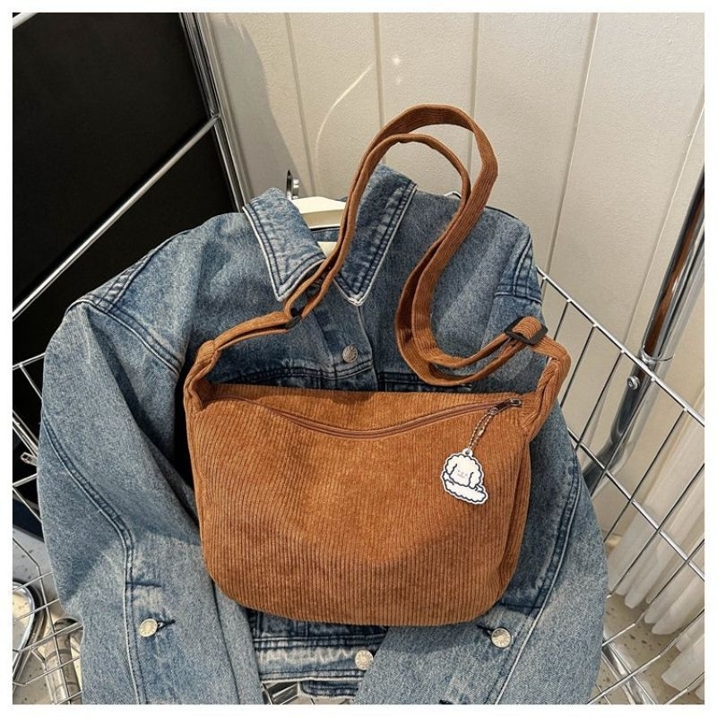 YQY CORDUROY Crossbody bag Shoulder Bag large capacity sling bag For Woman 1272 Shopee Philippines