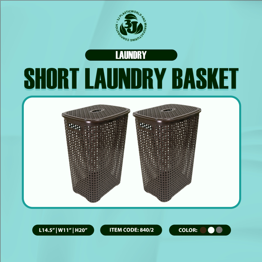 3J Short Woven Laundry Basket (2pcs) Storage for Laundry | Shopee ...
