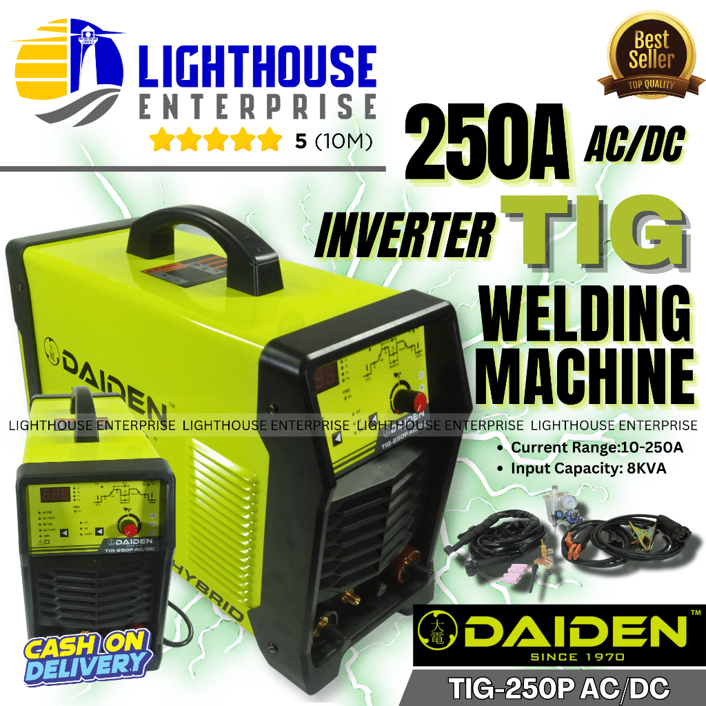 DAIDEN Japan AC/DC 250A TIG Inverter Welding Machine (TIG250P AC/DC