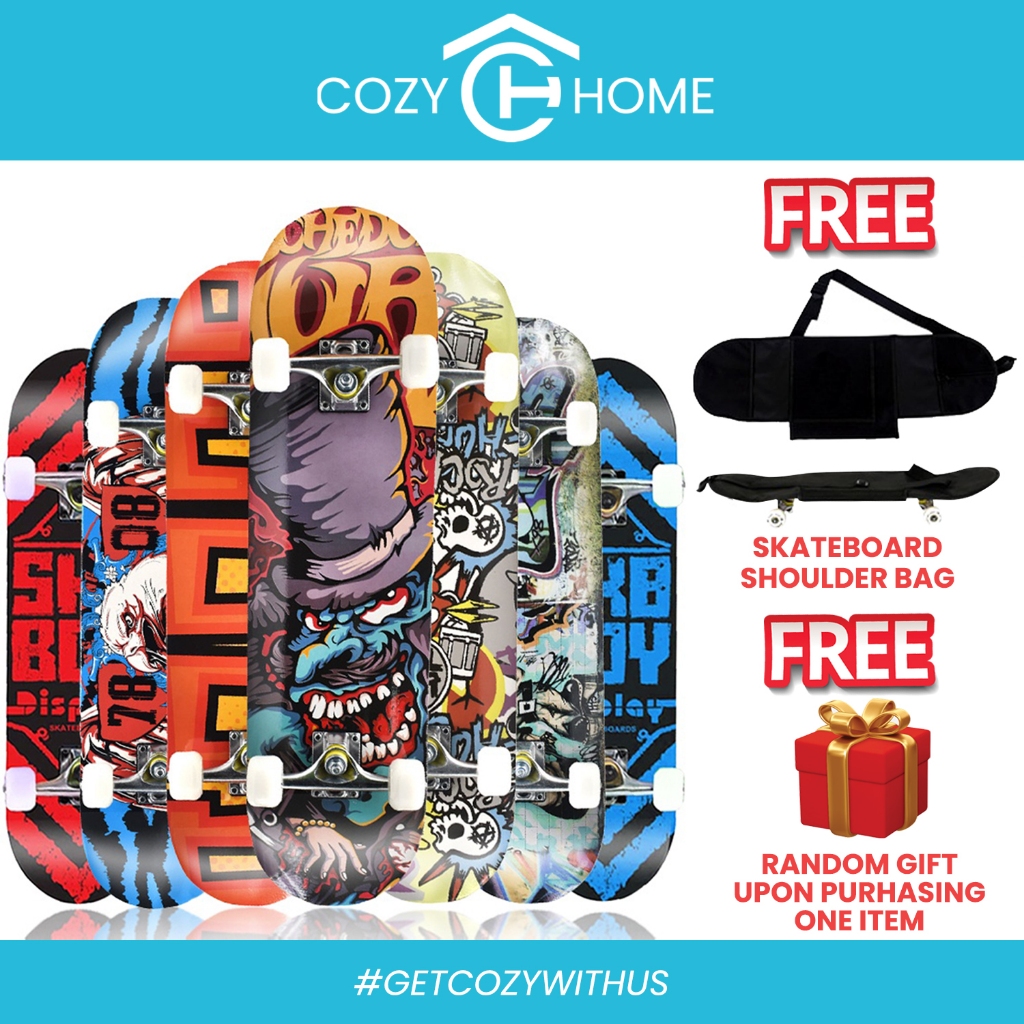 Cozyhome Skateboard for Kids/Adults Full Set Original 31"x 8" Skateboard Deck 7ply Maple Wood
