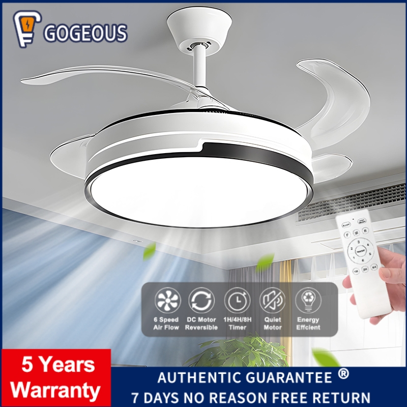 GOGEOUS Ceilings Fan with lights 42'' Invisible Ceiling Fan With Light