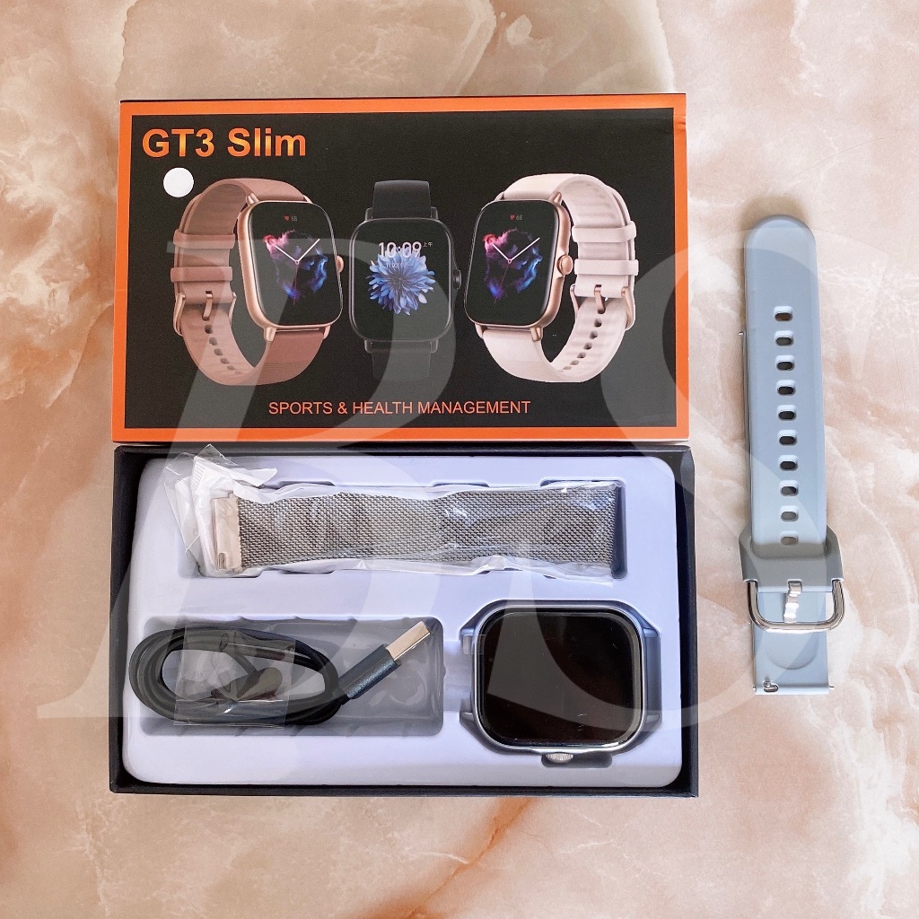GT3 Slim Sports and Health Management Touch Smart Watch 2 Straps