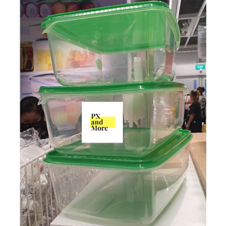 PRUTA Food container, set of 17, clear, green - IKEA