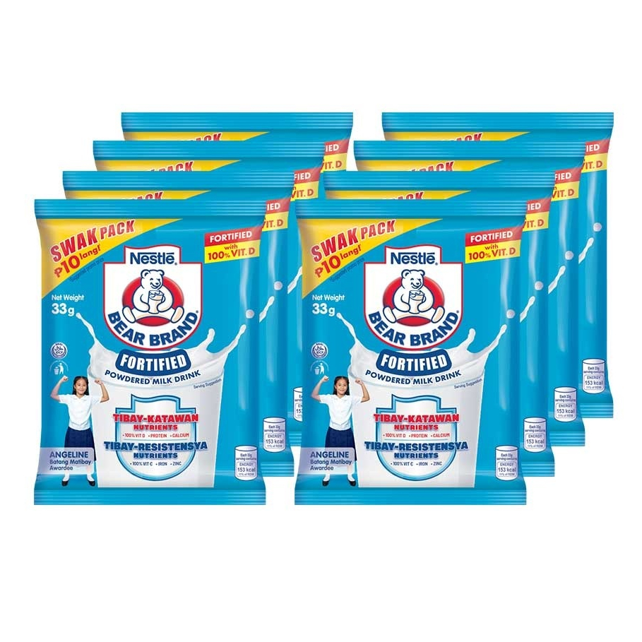 Bear Brand Fortified Powdered Milk Drink SWAK Pack of 8- 33g | Shopee ...