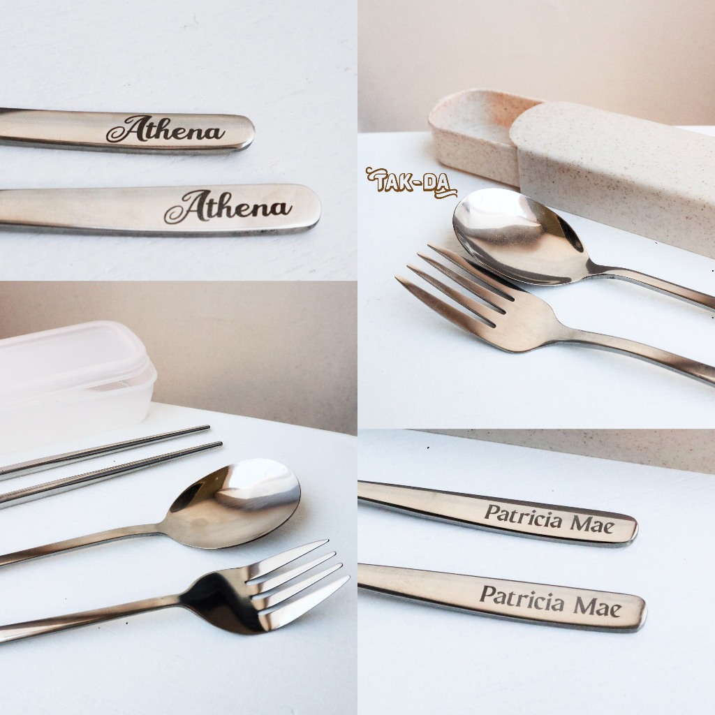 Takda Ukit Collection FREE Personalized Name Spoon and Fork Utensil