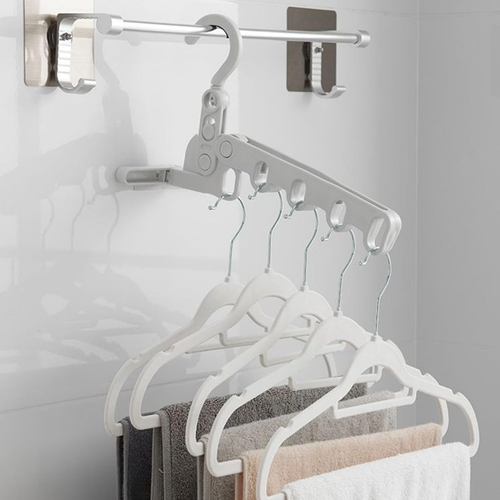 LHK 1PC Travel Friendly 5Holes Compact Hanger Indoor Clothe Drying Rack ...