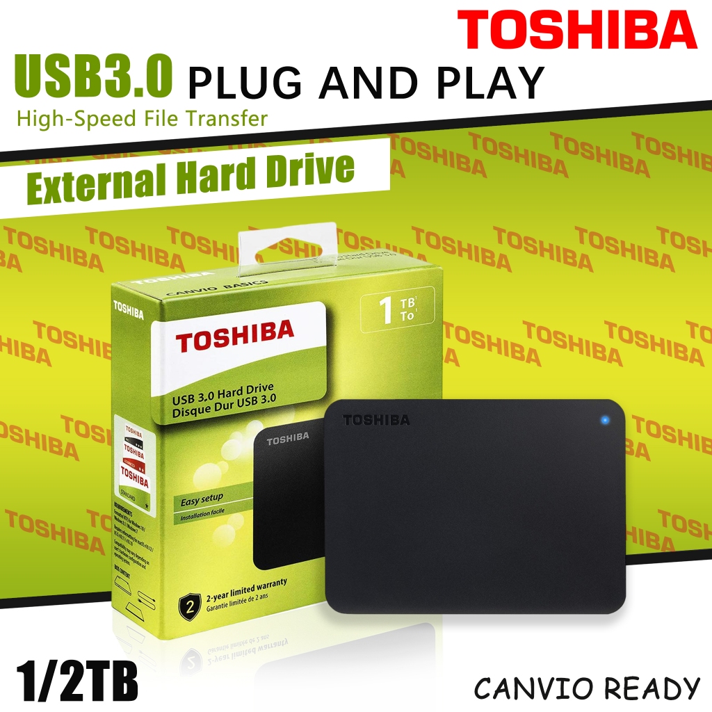 Toshiba External Hard Drive USB 3.0 HDD Enclosure Portable 2.5