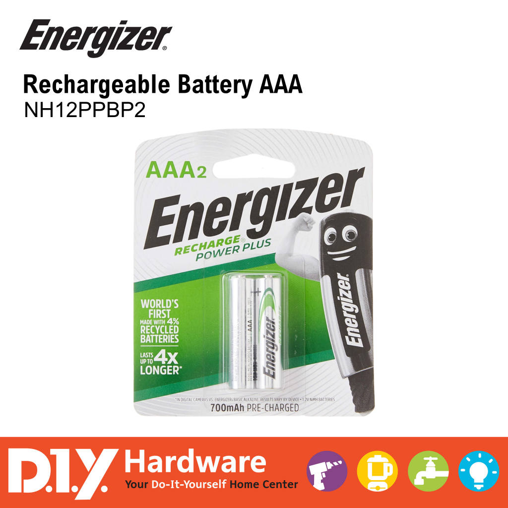 Energizer Rechargeable Battery AAA NH12PPBP2 Shopee Philippines