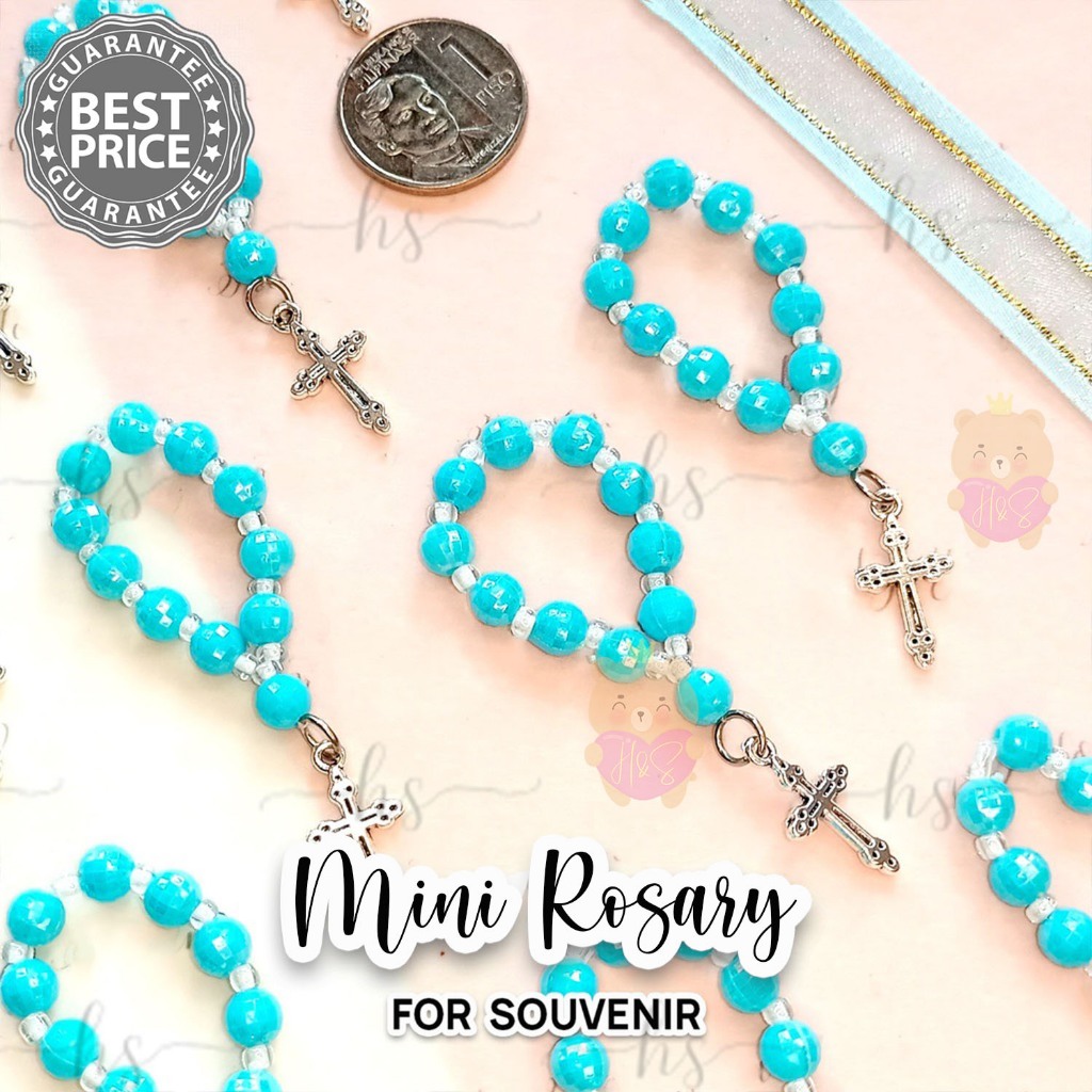 Light Blue Rosary | Mini Rosary for Birthday Souvenir | Shopee Philippines