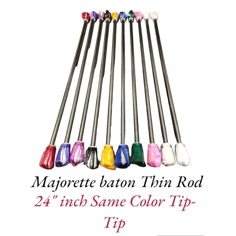 Majorette Baton THIN ROD Same Color TipTip(Stainless 304 Rod) Shopee