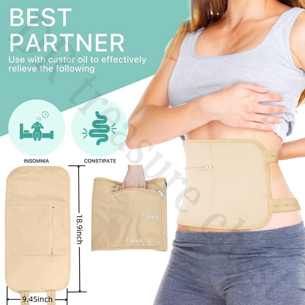 Castor Oil Pack Reusable Knee Pads Oil Pack Kit for Insomnia