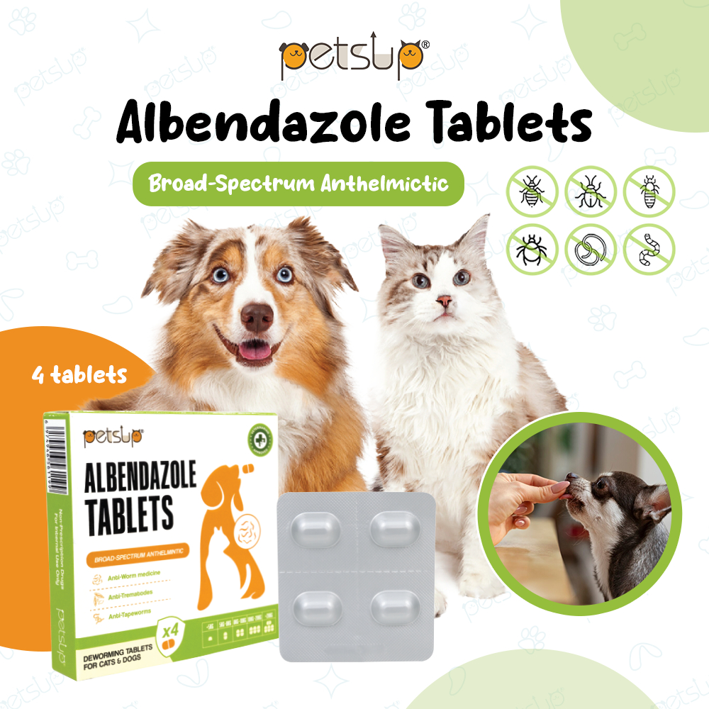 Petsup Pet Albendazole Deworming Tablet Nematocide Worm Rid Heartworm