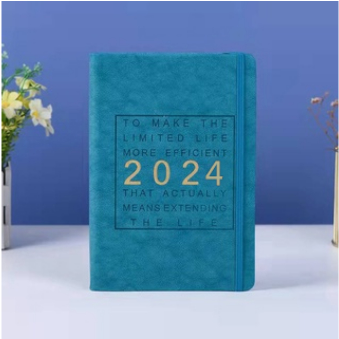 2024 Planner Notebooks Monthly&Weekly Notebook A5 PU Leather cover ...