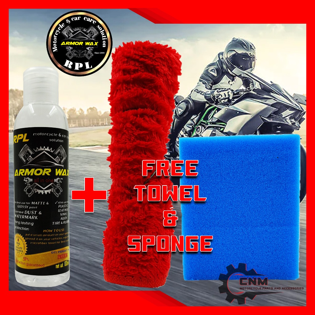 Original Armor Wax Coat with Sponge and Microfiber Towel for Motorcycle ...