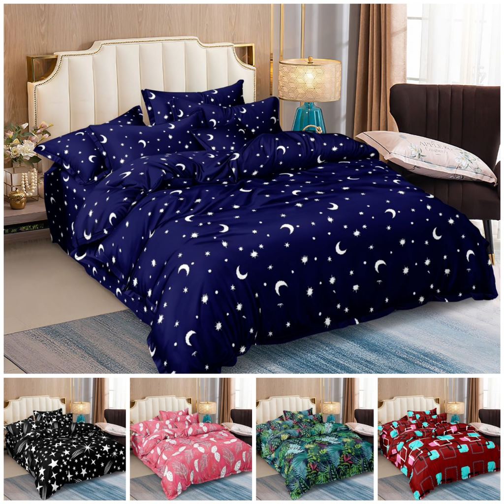 3in1 Poly Cotton Bed Sheet. King ,Queen,Double Size Bedsheet with 2 pillow case Shopee Philippines