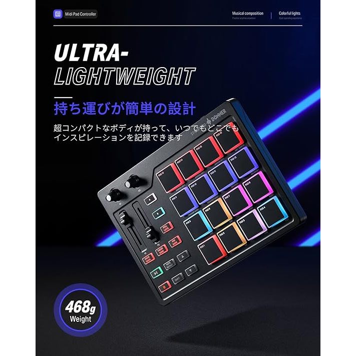 Donner MIDI Controller 16 Pads USB Type-c Music Production with Backlight  STARRYPAD [direct from Japan] | Shopee Philippines