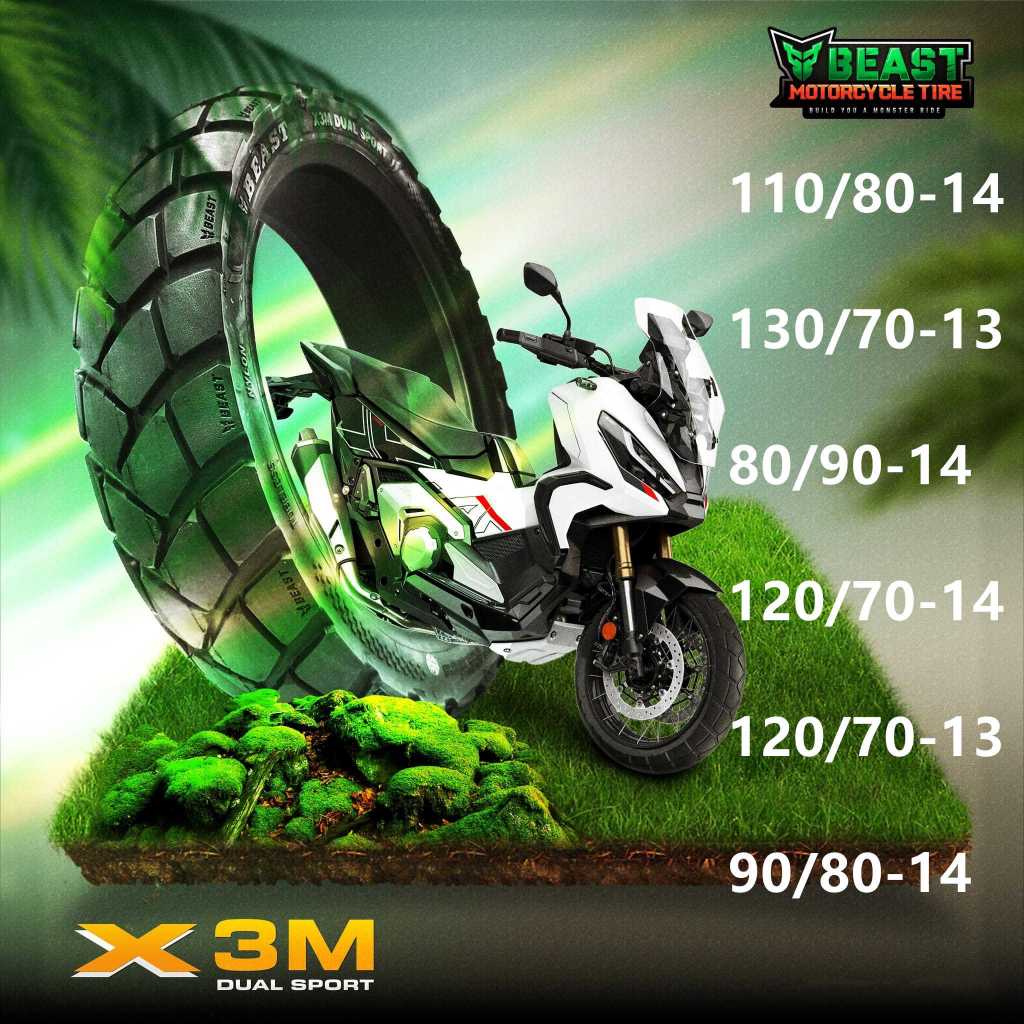 BEAST TIRE X3M DUAL SPORT TUBELESS WITH FREE TYRE SEALER AND PITO