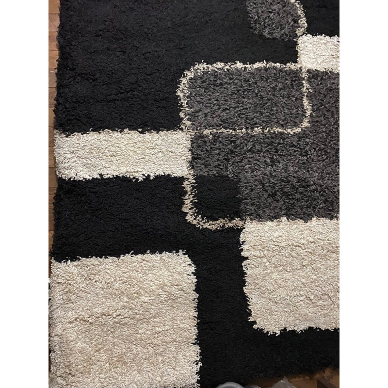 Semi Shaggy Rug (Black & White) | Shopee Philippines