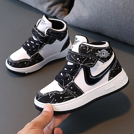 Fashion Brand Kids Shoes Boys and Girls High Cut Rubber Sneakers for  Children With Box(Size 26-37)