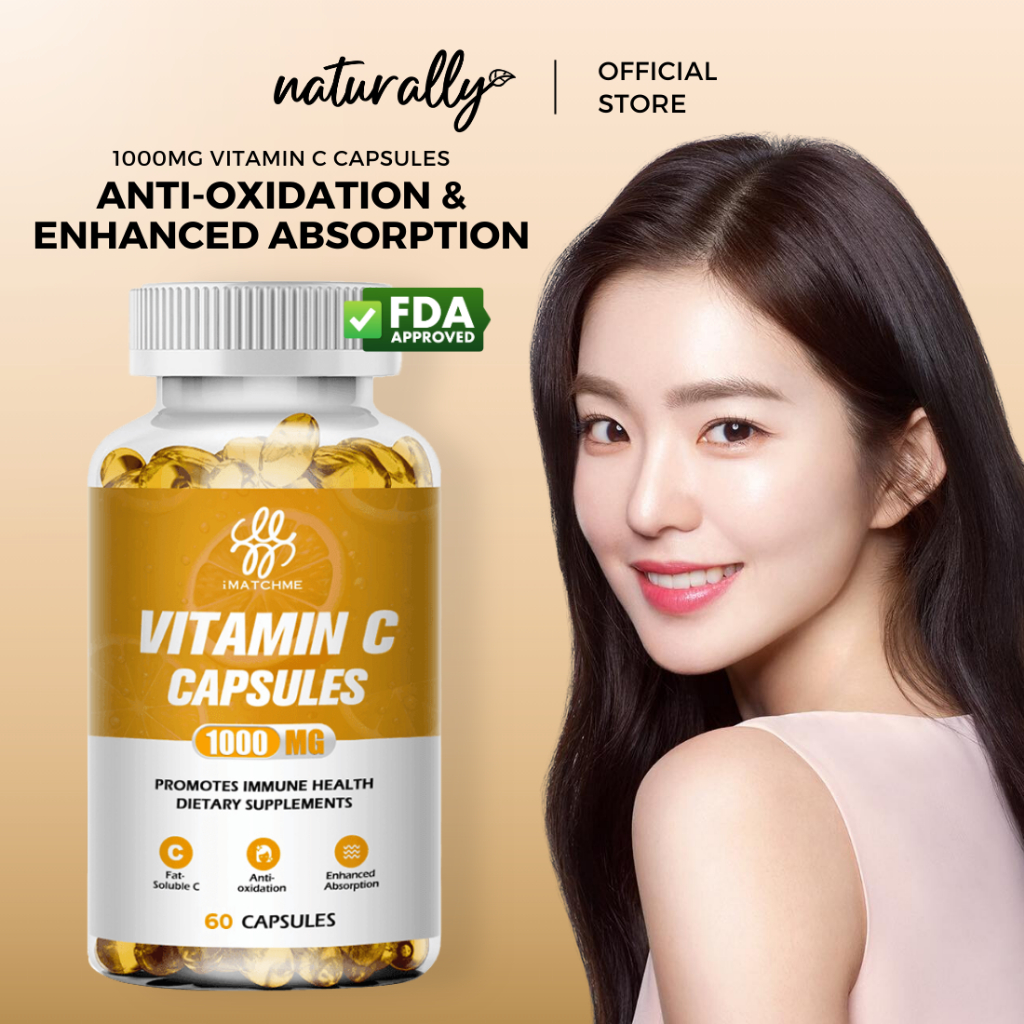 Vitamin C 1000mg Capsules imatchme Whitening Skin Antioxidant beauty