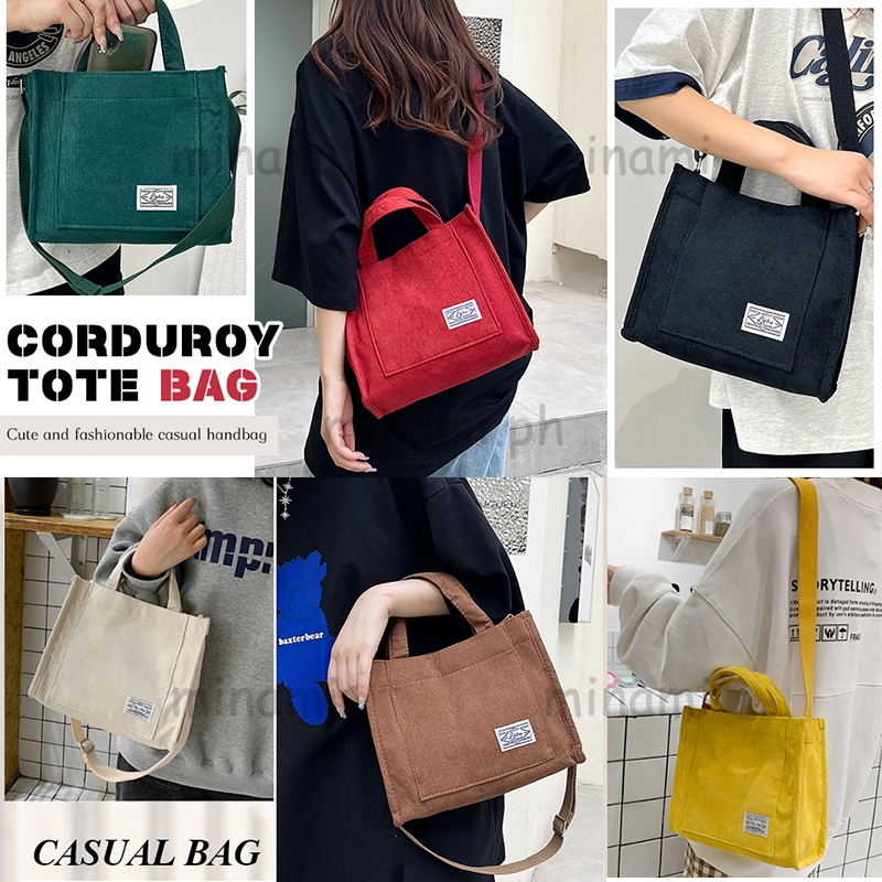 MNM Candy Corduroy Bag Korean Style Canvas Bags Women Shoulder Bag ...