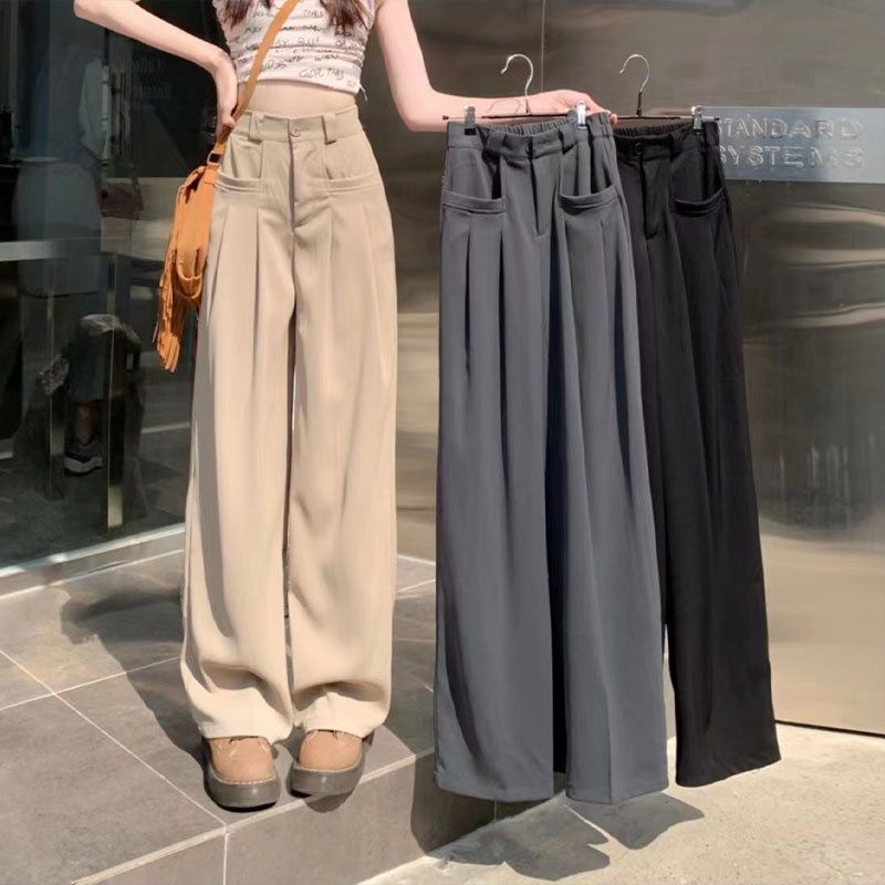 Love boutique new trendy women high waist trouser pants wide leg plain ...